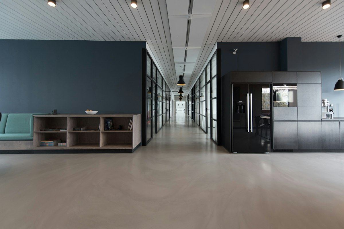 The firm's bright, modern office